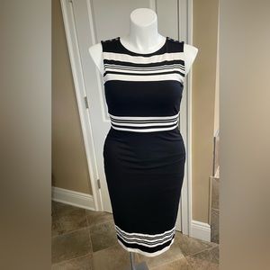 Black and white midi dress